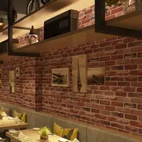 在飛比找樂天市場購物網優惠-復古懷舊3D立體仿磚紋磚塊磚頭墻紙餐廳咖啡館酒吧網咖紅磚壁紙