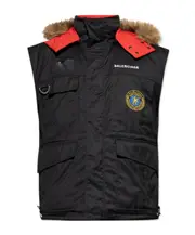 trimmed puffer gilet 1,2,3 black