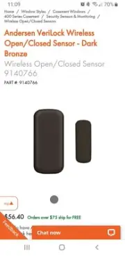 Andersen Wireless Open/Close Sensor Bronze 9140766
