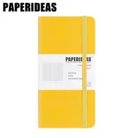 在飛比找博客來優惠-PAPERIDEAS 48K頁碼硬面绑帶筆記本 方格-檸檬黃