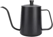 Stainless Steel Gooseneck Pour Over Coffee Kettle Long Narrow Spout Drip Pot Ideal for Home/Outdoors Ergonomically Designed Handle Black 350ml (600ml Teflon Black)