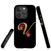 For iPhone 15 Pro Max Case, Shielding Cover, Embellished Letter V