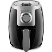 Compact 2L Air Fryer, 1000W Power, 60-Min Timer, No Oil, Dishwasher-Safe, Black