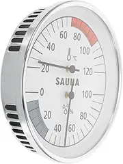 POPETPOP Sauna Temperature and Humidity Meter Sauna Thermometer and Hygrometer Shower Thermometer Indoor Thermometer Hygrometer Steam Sauna Accessories Sauna Supplies Metal