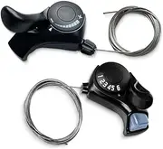 RainFlowwer Bike Gear Shifter, SL-TX30-6R Speed Shift Lever and Set, One Pair 3X6 Bike Thumb Gear Shifters for Mountaiity Road Folding Bicycle