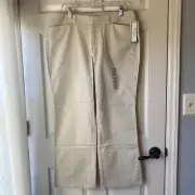 Dockers Mid Rise Curvy Women's Pants Size 14P Med Khaki Metro Flat Front Casual