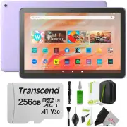 Amazon Fire HD 10 10.1" 32GB Wi-Fi Tablet 13th Gen Lilac + 256GB MicroSD Bundle