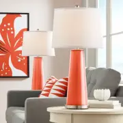 Color Plus Leo 29 1/2" Modern Daredevil Orange Table Lamps Set of 2