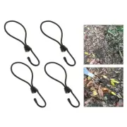 4Pcs/Pack Hook Tie - Tarpaulin Elastic Stretch Cord Straps with Hook - Black