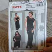 Sewing Pattern BURDA 8858 Evening Fitted Dresses Loose Top Misses 8-20 UNCUT