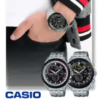 在飛比找momo購物網優惠-【CASIO 卡西歐】EDIFICE 賽車儀錶板酷炫風格 鋼