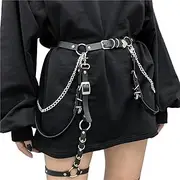 [CAMIXGQN] PU Leather Sexy Harness Belts Leg Garter Waist Belt Punk Thigh Chains Body Jewelry Waistband