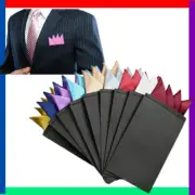 9Pcs Men's PreFolded Pocket Square On Card Masculine Polyester Suit Handkerchief