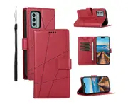 For Nokia G22 Case Wallet – Folding Wallet Case with 3 Card Slots and Phone Stand Function – Red