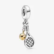 PANDORA Tennis Racket & Ball Dangle Silver Charm - 769026C01