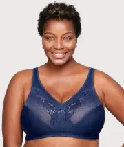 Glamorise Magiclift Minimizer Wire-Free Bra - Blue (Size 26C)