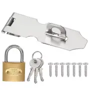 3.9" Hasp Lock Latch Stainless Steel Packlock Clasp with Screw/Key, Silver