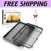 Healthy Cooking with 18.8" x 12.8" Air Fryer Basket Set - Cook More, Clean Less