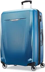 [Samsonite] Winfield 3 DLX Hardside Luggage with Spinner Wheels, Blue/Navy, Checked-Large 28-Inch, Winfield 3 DLX Hardside Expandable Luggage with Spinners