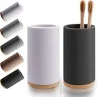 Bamboo Toothbrush Holder Diatomite Tooth Brush Organizer - Storage Stand for Sma