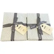 NIP West Elm Organic Cotton Diamond Crinkle Euro Sham Pair Frost Gray Bedding