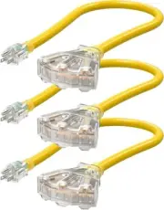 Divisor de cable de extensión de tres tomas para interior y exterior calibre.