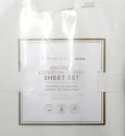 Pottery Barn TEEN ORGANIC Essential Jersey SHEET Set XL TWIN White 39” x 79” NEW
