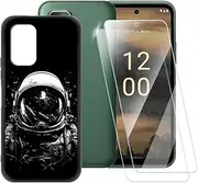 [ESACMOT] Astronaut Pattern Case Compatible with Nokia XR21 + [2 Pack] Screen Protector Tempered Glass, Shockproof Case Cover for Nokia XR30 (6.49 inch)