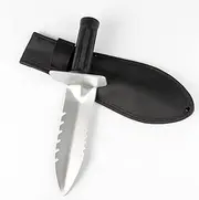 [TwoPone] Metal Detector Shovel, Heavy Duty Double Serrated Edge Digger, Digging Tool for Metal Detecting Gold Prospecting,Digging Knife for Gardening Loosening Weeding Planting -Silvery