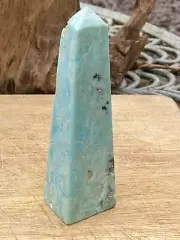 Blue Aragonite Tower / Wand Crystal : Hope : Compassion : Empathy AAA+ 238g 4