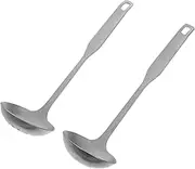 2pcs Vintage Stainless Steel Hot Pot Spoon Set Long Handle Skimmer Ladle for Soup Straining Serving Kitchen Utensils for Hot Pot Cooking Serving Needs