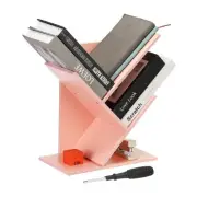 3 Tier Small Tree Bookshelf, Mini Short Desktop Bookshelf, Pink