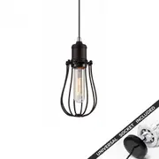 Snap Lighting Blackband Vintage Metal Cage Downlight to Pendant Light Conversion Kit Pear