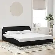 Bed Furniture Bed Frame Without Mattress Black 183x203 cm King Velvet