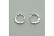 Silver Rhodium Plated Huggie Hoop 10mm Square Sleeper Earrings
