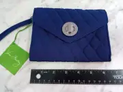 Vera Bradley Retired "Floral Nightingale" Blue Envelope Wallet Wristlet Turnlock