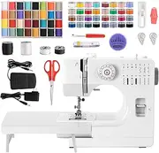 Sewing Machine with Extension Table, Professional Sewing Machine, Portable Sewing Machine, Sewing Machine for Beginners with 14 Sewing Programs 64 Color Spools (A)