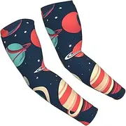 [FSCEV] Outer Space Planets Sun Protection Arm Sleeves Outdoor Essentials Cooling Compression Golf Hiking Cycling