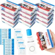 12 Set Mini First Aid Kit Bulk Mini Portable Travel Kit Resistant Case for Co...