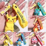 6 Pcs Assorted Keychain Pokemon Go Anime Pikachu Charizard Keyring for Kids Lot