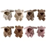 Cartoon Animal Baby Hat Scarf Winter Warmth Beanie Cap Soft Plush Neckerchief