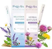 PUFFIAIR Natural Herbal Diffuser Pen Lavender & Chamomile Diffuser Bundle | Sleep Support & Liver Wellness -1200 Uses