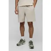 Mens Beige 260GSM Loopback Basic Oversized Mid Length Short