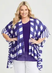 TAKING SHAPE Gingham Ruffle Cape Jacket Plus Size 18-22 BNWT