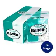 12 Bags Ranch COOL MENTHOL Supa Slims Filters, 80 Filters Per Bag
