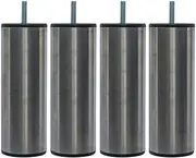 Margot Pacific Cylinder Samoa Slatted Frame, Set of 4, Stainless Steel, 6 x 6 x 20 cm