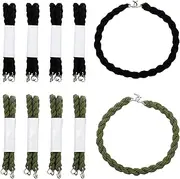 [Shuixiong] 20pcs Military Boot Straps Elastic Blousing Bands with Metal Hooks for Men and Women, Adjustable Boot Bands for Pants, Sports, and Outdoor Activities (Black + Green), Black；green