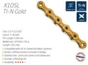 KMC X10SL 10 Speed Chain — 116 Links / Gold — AUS STOCK — Bike MTB Road