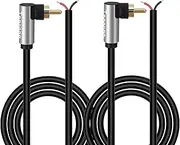 90 Degree RCA to Bare Wire Speaker Cable (2 Pack 20AWG 4 feet),Replacement RCA Male Plug Jack Connector Adapter to Bare Wire Open End, RCA male to repair Audio Speaker cords, RCA pigtail cable