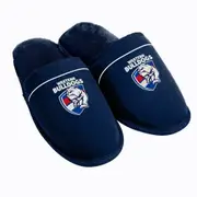 AFL Supporter Slippers - Western Bulldogs - Mens Size - Fluffy Winter Shoes